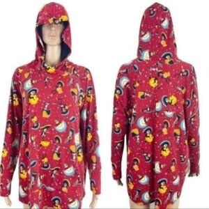 LuLaRoe Amber Hoodie Tunic XL Day of the Dead Skull Print